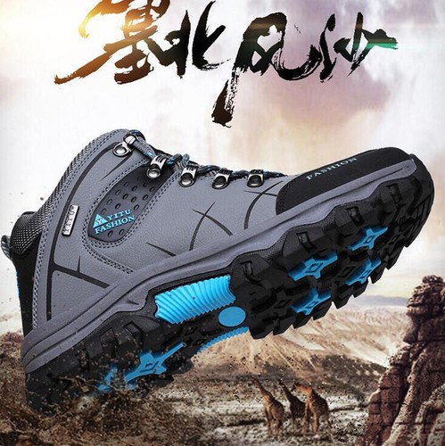 Men Winter Warm Ankle Boots Outdoor Walking Hiking High Top Shoes Fur Sneakers