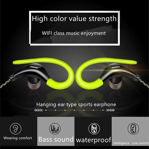 Waterproof IPX5 Earphone Sport Running Headphone Stereo Bass Headset With Mic