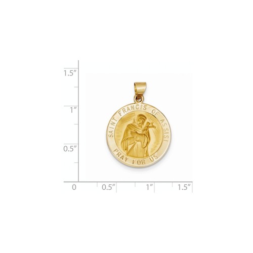 Details about / 14K Yellow Gold Saint Francis of Assisi Round Medal Charm Pendant MSRP $491