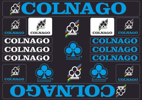 Colnago Bicycle Bike Frame Decals Stickers Adhesive Graphic Set Vinyl Blue
