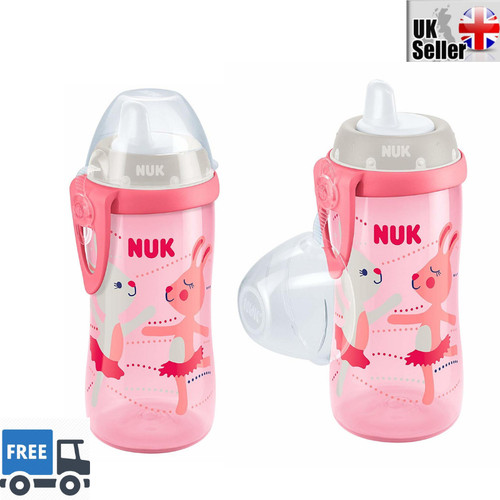 NUK First Choice Kids Toddler Cup 300ml Anti Leak Pink Bunny 12m Drinking Bottl