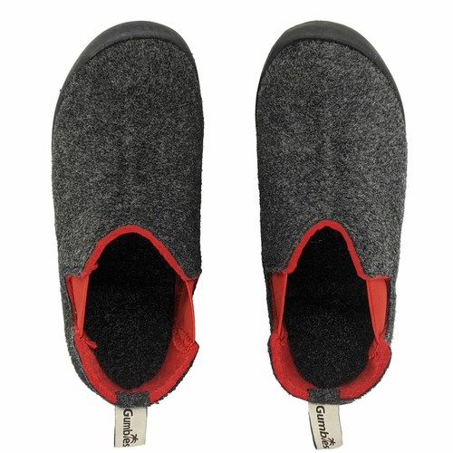 GUMBIES Hausschuhe /"Brumby/" Charcoal /& Red