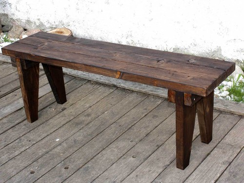 Banco de jardín banco de madera banco banco para sentarse banco horno vintage casa de campo de mano de 118 cm