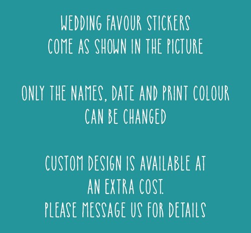 WEDDING STICKERS coffee party favours the perfect blend personalised names S96