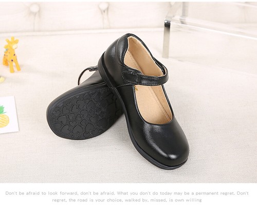 Kinder Mädchen Leder Klettverschluss Schuhe Hochzeit Party Lackleder Schuhe