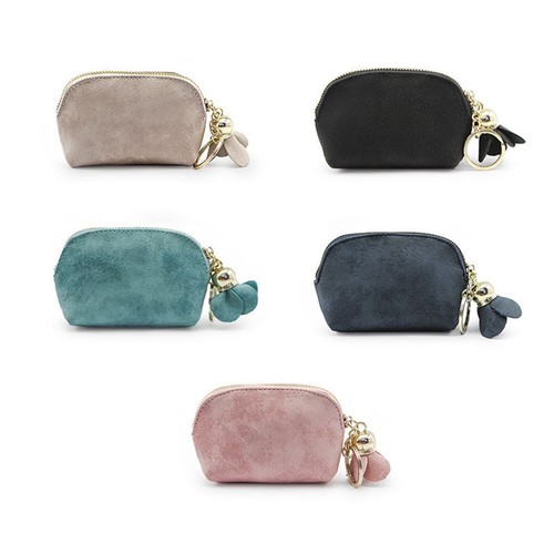 Fashion Girls PU Leather Mini Wallet Card Key Holder Zip Coin Purse Clutch Bag