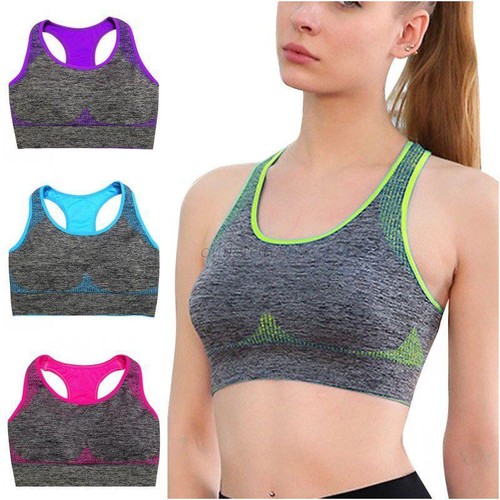 Yoga Sports Bra Fitness Women Racerback Stretch Workout Padded Seamless Tank Top