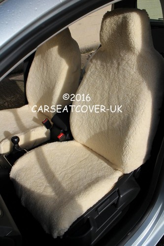 Vauxhall CORSA VXR-Lujo Piel de piel sintética de oveja cubiertas de asiento de Coche-Delantero Par