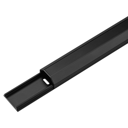 3 STÜCK DESIGN ALU-KABELKANAL 3,3cm x 75cm SCHWARZ TV LCD HD ALUMINIUM