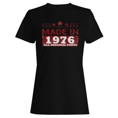 Fabriqué en 1976 Toutes Original Parties Femmes T-shirt/Débardeur jj72f 