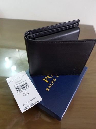 BNWB Polo Ralph Lauren Mens BF Wallet with Coin Pocket 100/% Cow Leather