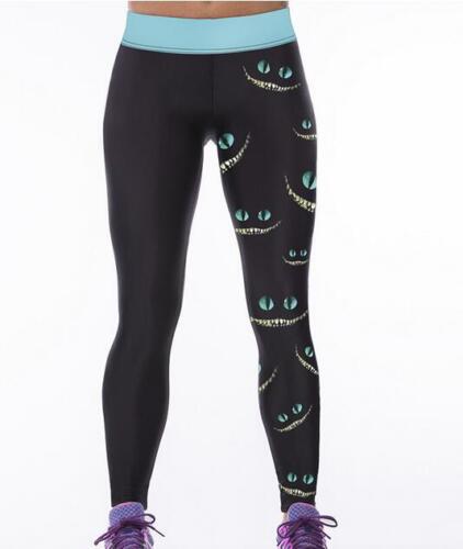 Women Leggings cheshire cat printed Legging high waist wide belt S-4XL 171