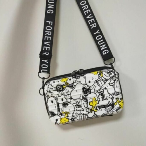 Cute Snoopy /& Woodstock Sport Crossbody Bag Travel Mini Luggage Suitcase Clutch