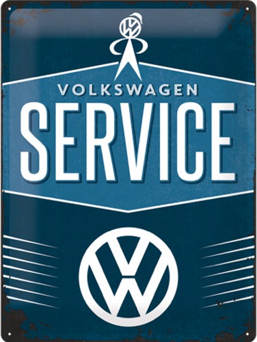 tamaño 30cm por 40cm VOLKSWAGEN 3D de servicio firmar pared de metal