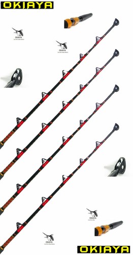 OKIAYA COMPOSIT 80-130LB SALTWATER BIG GAME ROLLER ROD Set of 4