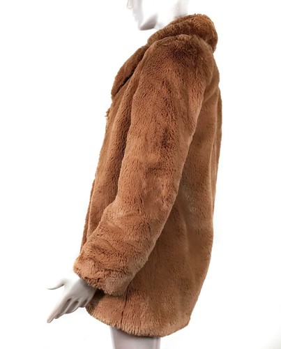 NWT ZARA TEXTURED LAPEL JACKET FAUX FUR COAT TEDDY COAT BLAZER ✅ Rare Size M