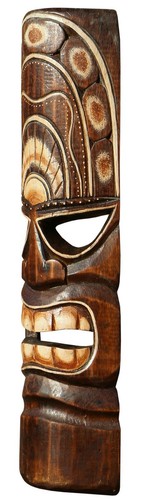 Schöne 50 cm Tiki Holz Maske Neuseeland Maori Wandmaske Handarbeit Bali Maske68