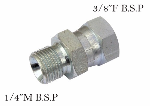 Pressure Washer /& Hydraulic F To M Plated Steel Coupling Size 1//4/"M x 3//8/"F