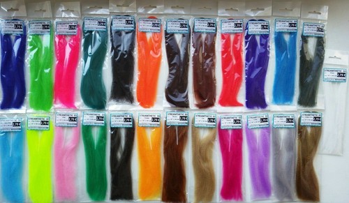 STREAMTHETIC 3D FIBER Fliegenbinden Salzwasser Langes Fell Streamer Haar...