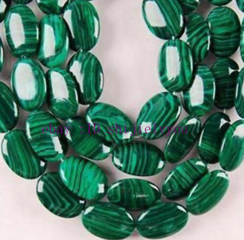 13X18mm Green Malachite Gems Oval Loose Bead 15/'/'
