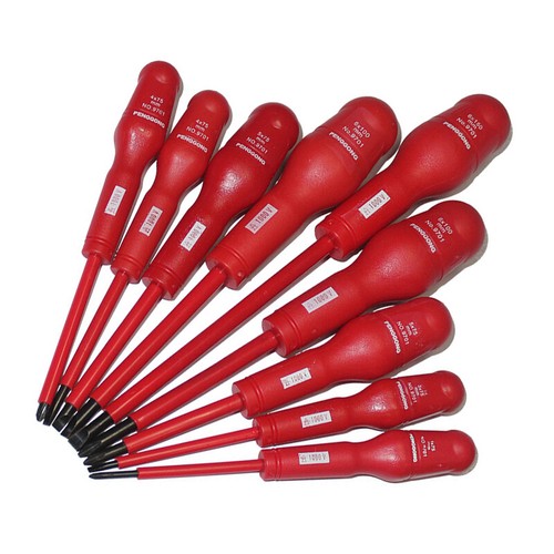 9pcs//set 1000V Power Electricians Insulated Electrical Hand Screwdriver Kit