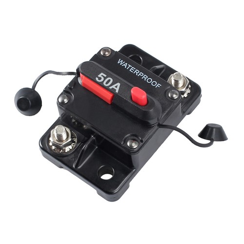 12V//24V DC 50A AMP Car Audio Inline Circuit Breaker Fuse Holder Reset Switch