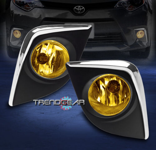 2014-2016 TOYOTA COROLLA BUMPER DRIVING FOG LIGHT LAMP KIT YELLOW W//BEZEL+SWITCH