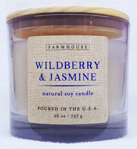 1 Scentsational WILDBERRY JASMINE Natural Soy Large Candle Glass 26 oz
