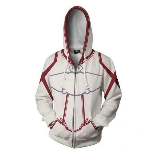 Sword Art Online Kirito Asuna Cosplay Costume 3D Hoodie Jacket Coat Top new