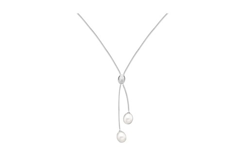 Tuscany Silver Women/'s Sterling Silver 6 mm Pearl Drop Y Shaped Necklace White