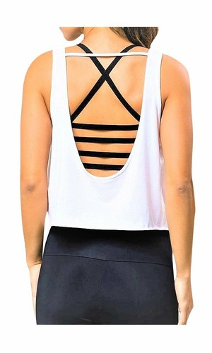 Onzie Hot Yoga Scoop Neck Tank 3122 White Final Sale