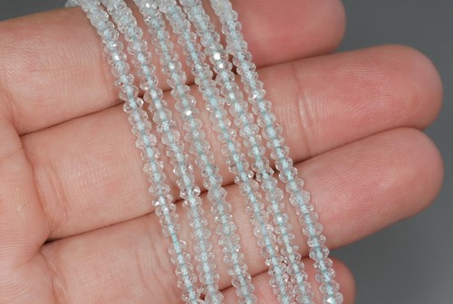 3X2MM SKY BLUE TOPAZ GEMSTONE GRADE AA FACETED RONDELLE LOOSE BEADS 13.5/"