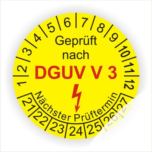 Prüfplaketten dguv norma 3 cita examen Elektro instalaciones-dispositivos ø:20-50mm 
