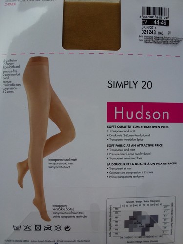 2er SPARPACK Fein Strumpfhosen transparent matt 20den HUDSON Damen SIMPLY 20