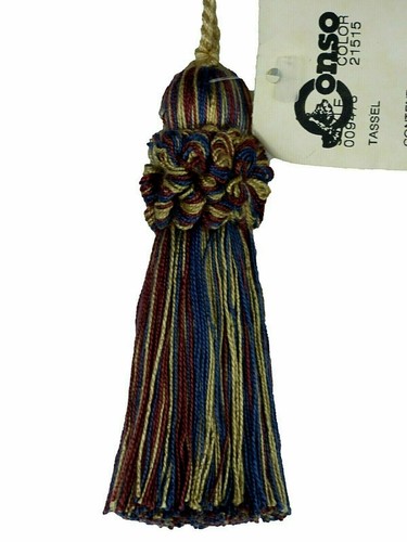 Conso Oxford 9478 Color 21515 BLUE CABERNET MIX Decorative 4/" Key Tassel 3/" Loop