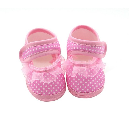 Infant Newborn Baby Girl Crib Shoes Princess Pram Soft First Shoes 0-3-6-9M UK