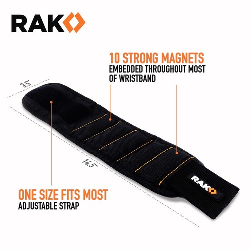 Nails RAK Magnetic Wristband w// Strong Magnets Holds Screws Bits Gift for Him