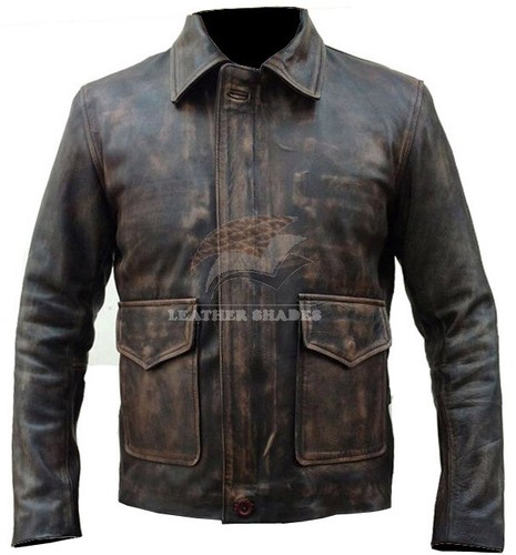 Indiana Jones Harrison Ford Classic Genuine Real Distressed Leather Jacket