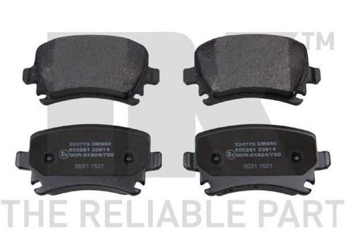 Bremsensatz NK 224775 Bremsscheiben und Beläge Hinten AUDI SEAT SKODA VW