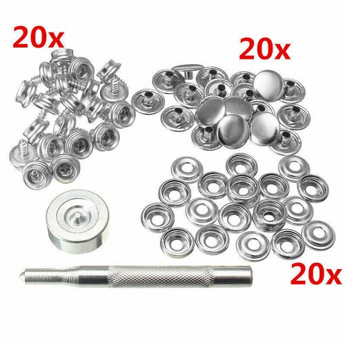 62x Persenning Druckknopf Edelstahl Verdeck Plane Boot Boat Marine Screw DE