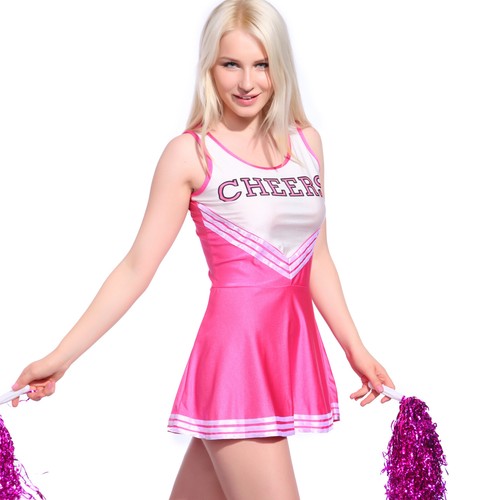 XS-2XL Cheerleader Uniform Fußball Volleyball Kostüm Karneval Halloween