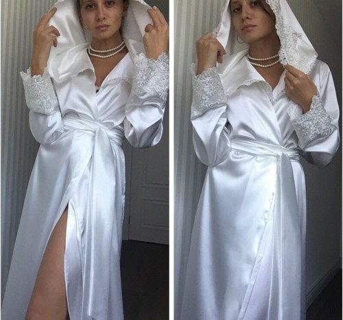 Woman Sleepwear Bath Robes Nightgown Long pajamas with Hood Wedding Dresses Plus
