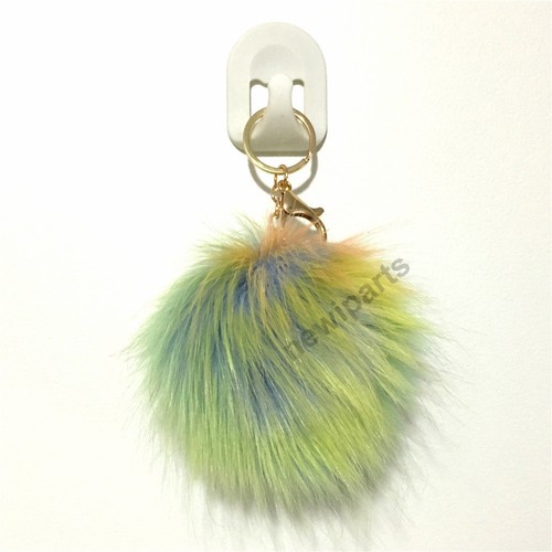 Multicolor Fur Pom KeyChain Bag Charm Fluffy Puff 4.5/" Ball Car Pendant Sale