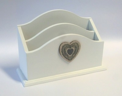 Shabby cuore grigio pois collection on ebay! Porta lettere shabby