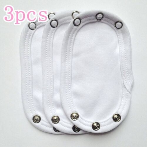3 PCS New Baby Bodysuit Vest Extender 100% Cotton 13 x 9 cm White RA8 