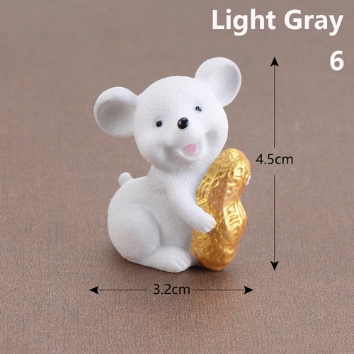 Money Mouse Figurine Miniature Mice Gold Bonsai Home Decor Cartoon Animal Model