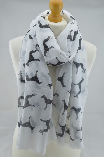 Dog Whippet Greyhound Print Women Ladies Scarf Fashion Shawl Cotton Wrap Quality