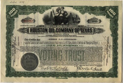 Houston Oil Company Of Texas Stock Certificate