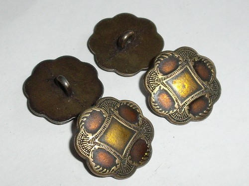 6 Pièce De Métal Boutons Bouton costumes Bouton ösenknopf 20 mm altmessing NEUF 0095.1