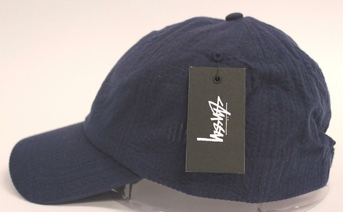 Stussy Men/'s Seersucker Low Pro Solid Baseball Cap MC7 Navy Adjustable NWT